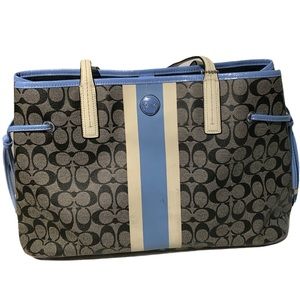 Coach Signature Stripe PVC Large Carryall …